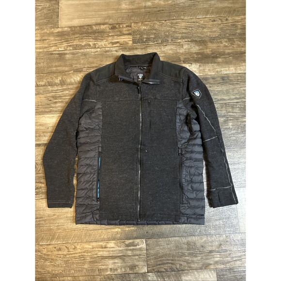 Kuhl Projekt Mens Green Hybrid Puffer Jacket Black Goose Down Fill Ski Hike - Picture 1 of 4